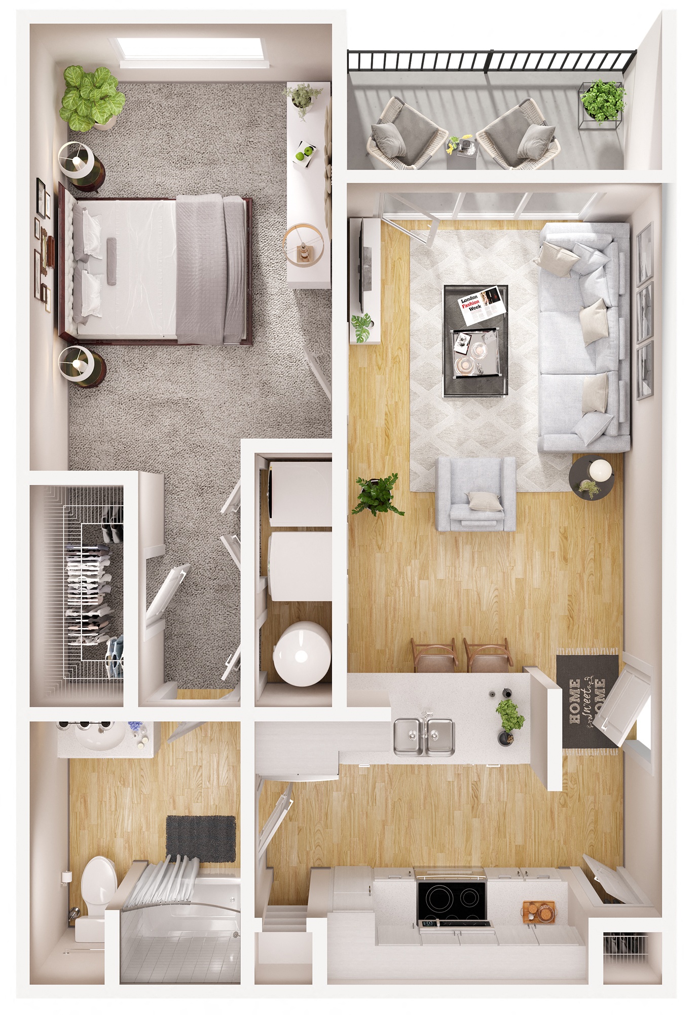 Floor plan layout diagram for 1A w/ Patio Renovation 3